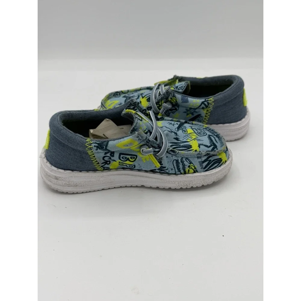 Hey Dude Wally Toddler Funk Graffiti Mix Shoes Sneakers Loafers Slip On Size C8